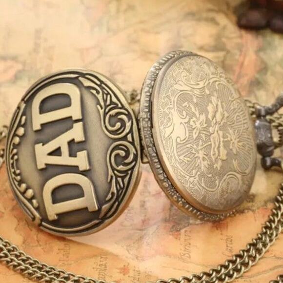 DAD Bronze Pocket Watch Steampunk Fathers Day Anniversary Christmas Gift - NEW!! - Picture 3 of 4